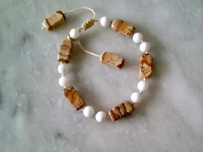 Designer Lola Rose Bracelet Picture Jasper And White Sea Shell • £21