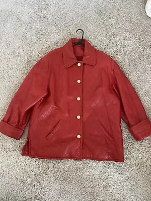 Vakko Vintage Quilted Leather Coat Women’s Large • $75