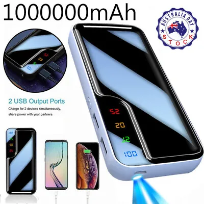 $25.64 • Buy Portable 1000000mAh Power Bank 2 USB Pack LED Battery Charger For Mobile Phone