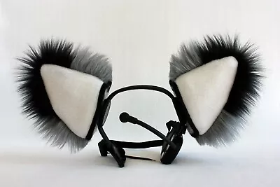 GRAY FOX Ears Furry Kitty Cat EAR Wolf NECOMIMI COVERS ONLY Cosplay Anime • $18.99