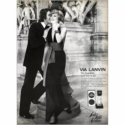 1973 Via Lanvin: Beautiful New Way To Go Vintage Print Ad • $7.75