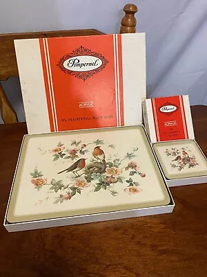 Pimpernel Vintage Placemats Coasters Set Of 6 Robin And Roses • $75