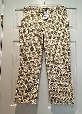 J. Crew City Fit Stretch Womens Pattern Flat Front Chino Casual Pants Sz 2 NWT • $16