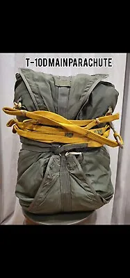 US Military T-10D Personnel Parachute W/ Harness (35' Nominal Parachute) Packed • $550