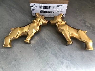 Brand New Genuine Mack Trucks Gold Half Dogs Bulldog Mascot Statue Badges • $199.95