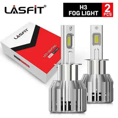 LASFIT H3 LED Fog Driving Light Bulbs Conversion Kit Super Bright 6000K 2x • $34.99