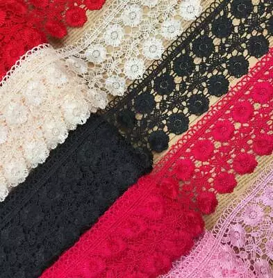 £1.79 • Buy 2 Yard Vintage Cotton Flowers Lace Crochet Trim Wedding Bridal Ribbon Sewing NEW