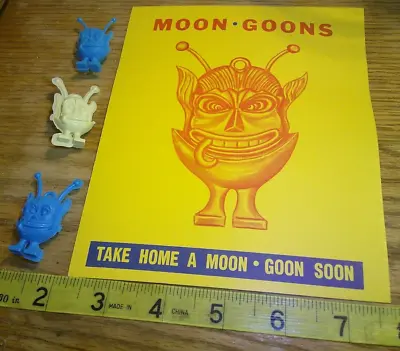 $25 • Buy Vintage Gumball Machine Display Card Moon Goons And  Three Moon Goon Figures