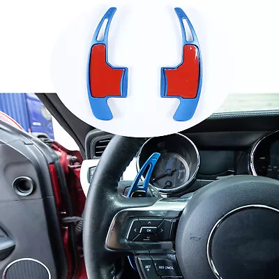 Steering Wheel Shift Paddle Extended Shifter Trim Cover For Ford Mustang 15+Blue • $22.04