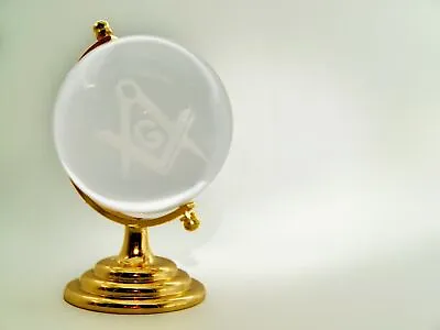 £52.50 • Buy Masonic Glass Globe 3d Lasered With  Square And Compasses Symbol 3  (75 Mm) 