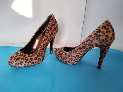 Womans Shoes Brand 3to1 Animal Print Heels Pumps Shoes Leather Size 38 Or 7-7.5 • $28