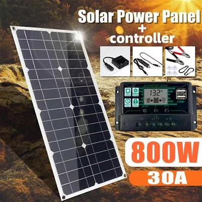 800W Solar Panel Kit 30A Battery Charger Controller For RV Caravan Car Boat • £29.99