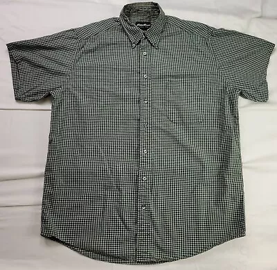 Eddie Bauer Shirt Men’s Size Large Tall Button Up Plaid Green • $10.50