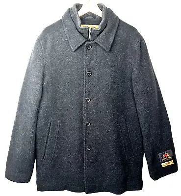 Adolfo Mens Coat Wool Cashmere Blend Gold Label Full Zip Grey Size Medium • $49.99