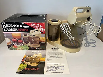 Vintage 1987 Kenwood Duette Hand Mixer Blender A382 3x Beaters Bowl Liquidser • $150