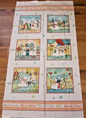Warm Wishes Snownen Christmas Panel Cotton Red Rooster By Michelle Palmer • $11.75