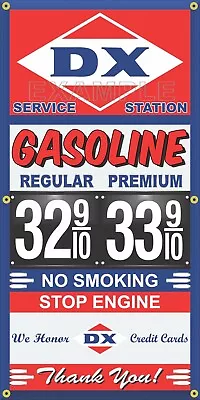 Dx Gas Station Price Per Gallon Vintage Old Sign Remake Banner Sign Size Options • $76.95