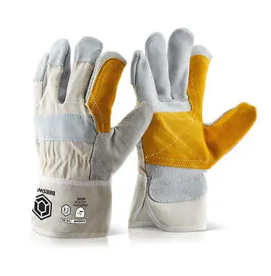 Beeswift Canadian Double Palm High Quality Rigger Glove White • £30.90