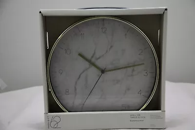 Project 62 Round Wall Clock | Brass Frame W Marble Face | 10 X10 X1.75  | NWT-K4 • $9.99