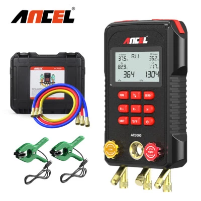 $169 • Buy Refrigeration Manifold Gauge Meter Set AC/HVAC Pressure Vacuum Temperature Test