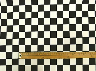 £1.99 • Buy Black And White 100% Cotton Drill Chefs Check 58  Wide Fabric Mtex MD843 CHEF