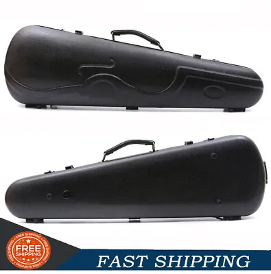 Black Violin Case 4/4 Full Size Shell Violin Box Hard Violin Cases With Straps • $90.09