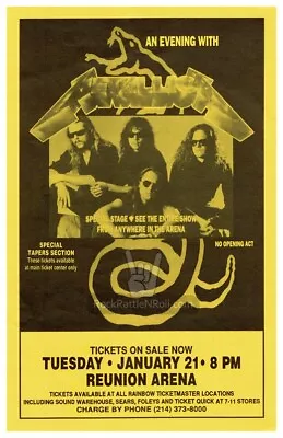 METALLICA 1992 CONCERT POSTER 11x17 REUNION ARENA DALLAS TX BLACK TOUR ROCK ART • $16.99