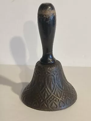 Vintage Hand Held Bell Bronze School Teacher Desk Bell • $12.50