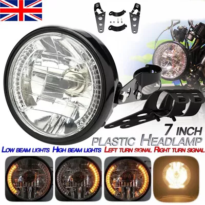 Universal Motorcycle Headlight 7  Inch Motorbike Hi/Lo LED Front Light Headlamp • £17.99