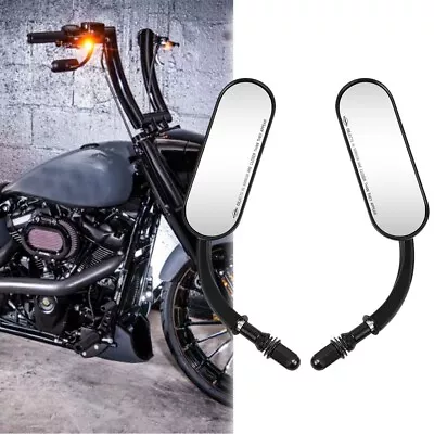 2x Motorcycle Oval Rear View Mirror For Harley Davidson Fatboy Anniversary FLSTF • $49.11