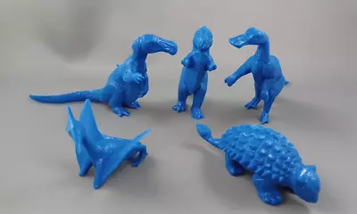 Toy Street Marx Prehistoric Playset Blue Plastic Dinosaur Figures Lot Of 5 • $16.99