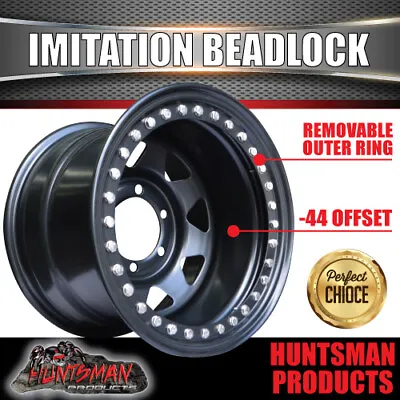 15X10 6/139.7 PCD -44 Offset Steel Imitation Beadlock Rim Stainless Bolt 8 Spoke • $147