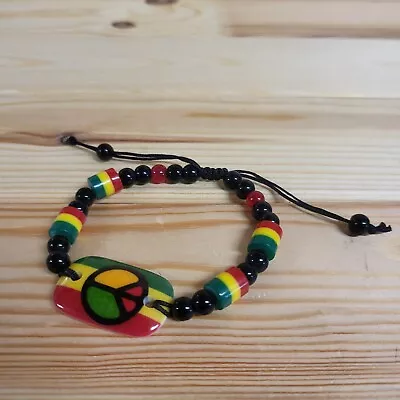 Rasta Color Unisex Peace Bracelet • $7.95