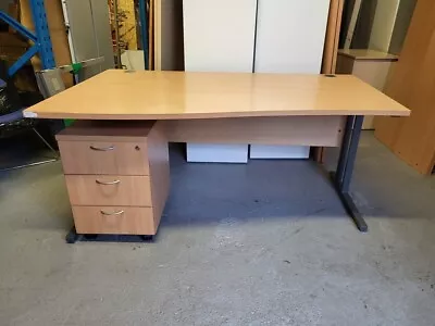 £70 • Buy Left Hand Side Wave Office Desk + PEDESTAL, UK DELIVERY Available