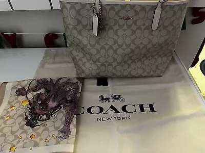 NWT Coach  New Year City Tote With Dragon CQ188 With Silk Bandanna Storage Bag • $284.05