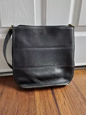 Vintage Coach USA Black Saddle Leather Shoulder Hobo Bag No. B8D-9083 • £77.10