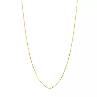 0.55mm Solid Adjustable Box Chain Necklace REAL 14K Yellow Gold Up To 18  • $95.69