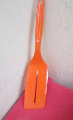 Vintage FOLEY 12  Long Orange Slotted Spatula Plastic Kitchen Utensil • $17.75