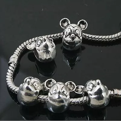 30pcs Tibetan Silver Color Mouse Head Loose Beads Fit European Bracelet L0136 • $4.90