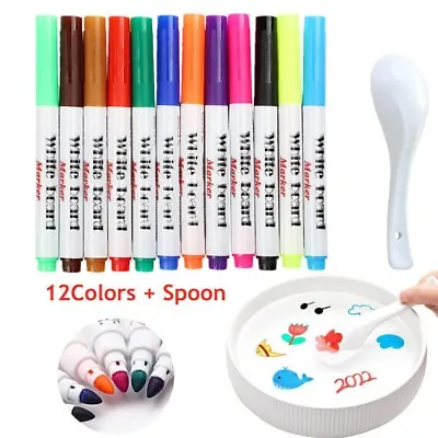 12 Pcs Magical Water Painting Pen Floating Ink Pen Doodle Drawing Marker Spoon • £3.50