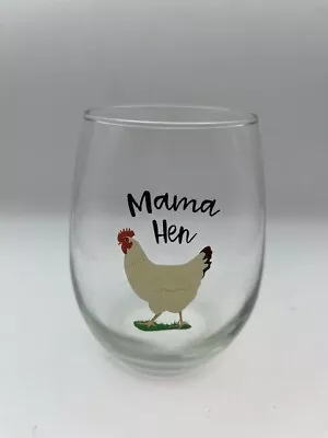 Mama Momma Mom Hen Chicken Stemless Wine Glass Party Hostess Host Present Gift • $14.99