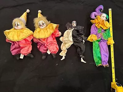 4 Mardi Gras Jester Dolls Clowns • $15