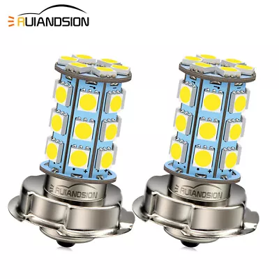 2X 6000K White P26S 5050 27 LED Motorbike Moped Headlight Lamp Front Bulb DC 12V • $10.43