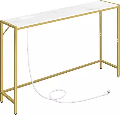 Console Table Narrow Sofa Table 43.3” Entrance Table With Power Station Behin • $124.88