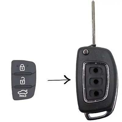 To Suit Hyundai Santa Fe/Elantra I20 IX45 3 Button Flip Key Replacement Rubbe... • $14