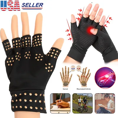 Copper Compression Arthritis Gloves Carpal Tunnel Joint Pain Relief For MenWomen • $7.09