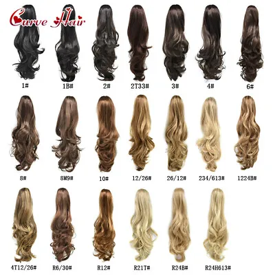 Highlight Claw/Jaw Clip In Ponytail Extension As Human Thick Real Wavy Pony Tail • $10.76