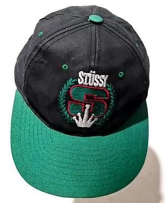 Stussy Snapback Cap Fresh Gear Green Black 100% Cotton • $24.95