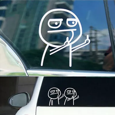 $3.95 • Buy White Funny Two Middle Finger Vinyl Car Sticker Window Decal Decor Accessories