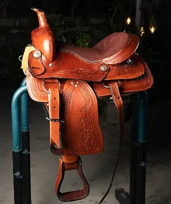 Pleasure/Trail Racing Horse Saddle With Tack Set Premium Leather Western • $582.04